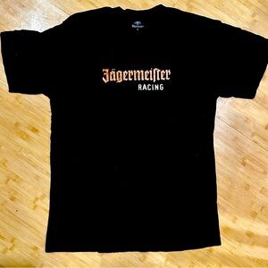 NEW! Jagermeister Racing Men’s black soft cotton T-shirt Large RARE! NOS